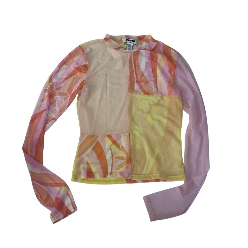 RSQ Tilly's Floral Mesh Long Sleeve Top - Small